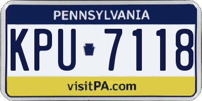 PA license plate KPU7118