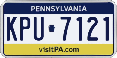PA license plate KPU7121