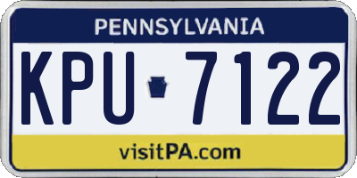 PA license plate KPU7122