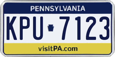 PA license plate KPU7123