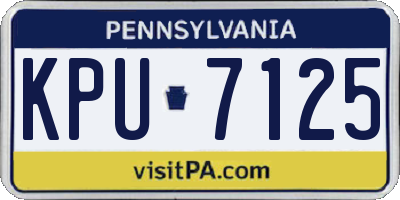 PA license plate KPU7125