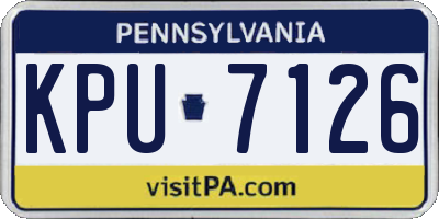 PA license plate KPU7126