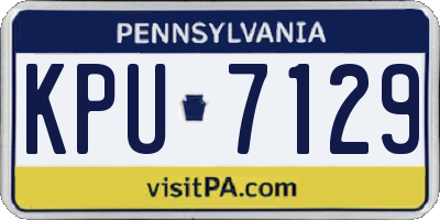 PA license plate KPU7129
