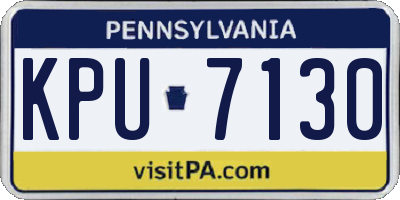 PA license plate KPU7130
