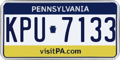 PA license plate KPU7133
