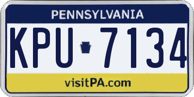 PA license plate KPU7134