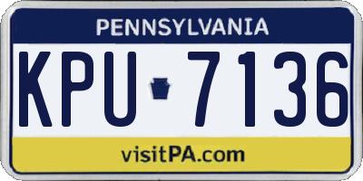 PA license plate KPU7136
