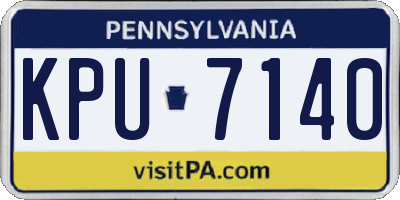 PA license plate KPU7140
