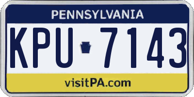 PA license plate KPU7143