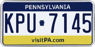 PA license plate KPU7145