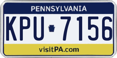 PA license plate KPU7156