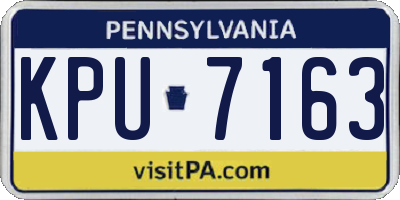 PA license plate KPU7163
