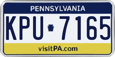 PA license plate KPU7165