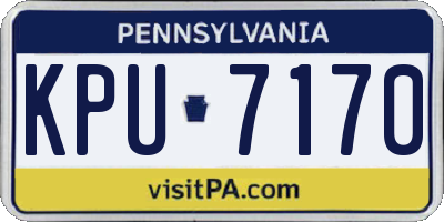 PA license plate KPU7170