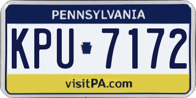 PA license plate KPU7172