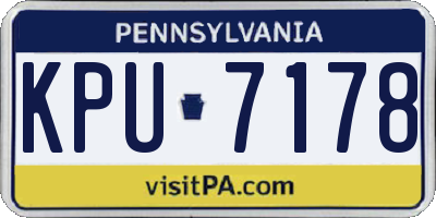 PA license plate KPU7178