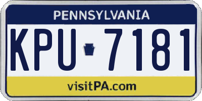 PA license plate KPU7181