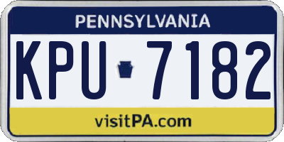 PA license plate KPU7182