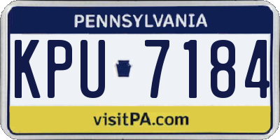 PA license plate KPU7184