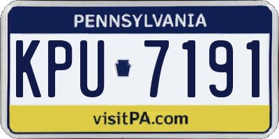 PA license plate KPU7191