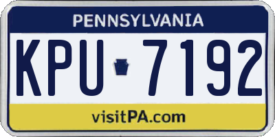 PA license plate KPU7192