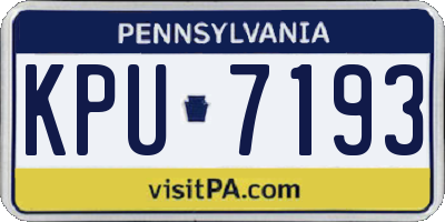 PA license plate KPU7193