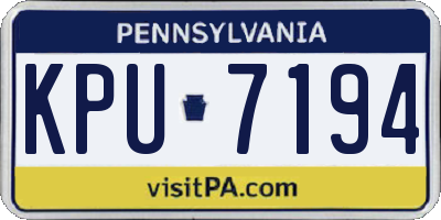 PA license plate KPU7194