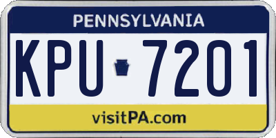 PA license plate KPU7201
