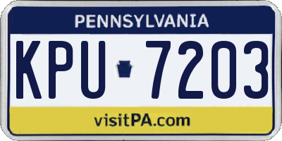 PA license plate KPU7203
