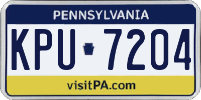 PA license plate KPU7204