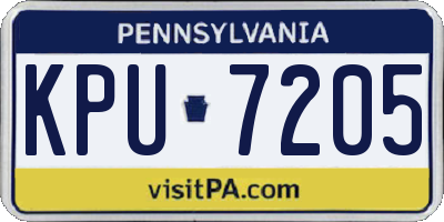 PA license plate KPU7205