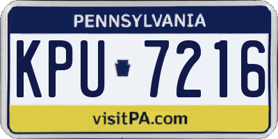 PA license plate KPU7216