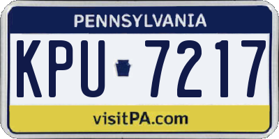 PA license plate KPU7217