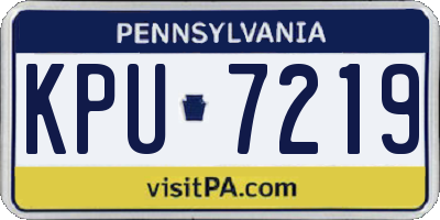 PA license plate KPU7219