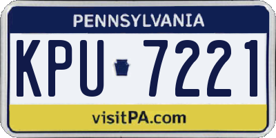 PA license plate KPU7221