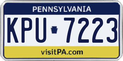 PA license plate KPU7223