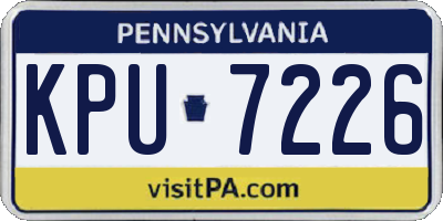 PA license plate KPU7226
