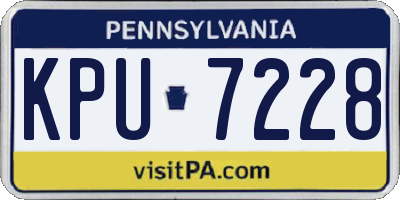 PA license plate KPU7228