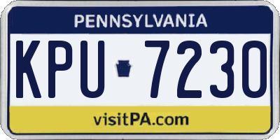 PA license plate KPU7230