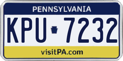 PA license plate KPU7232