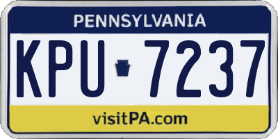 PA license plate KPU7237