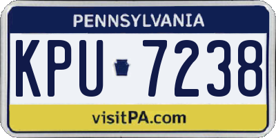 PA license plate KPU7238