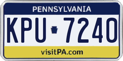 PA license plate KPU7240