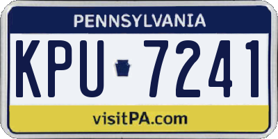 PA license plate KPU7241