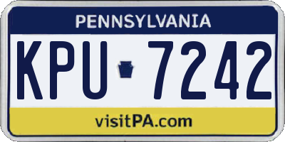 PA license plate KPU7242