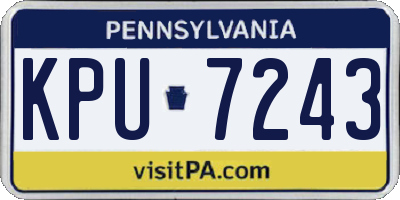 PA license plate KPU7243