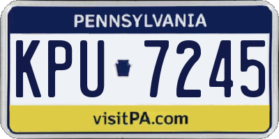 PA license plate KPU7245