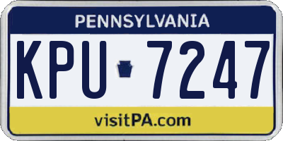 PA license plate KPU7247