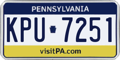 PA license plate KPU7251
