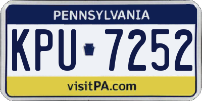 PA license plate KPU7252